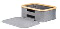 Úložný box G21 40 x 30 x 15 cm, bambusový s vekom, sivý