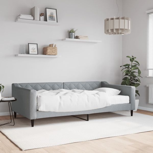vidaXL Denná posteľ s matracom bledosivá 100x200 cm látka