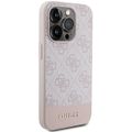 Puzdro Guess pre iPhone 15 Pro 6,1" GUHCP15LG4GLPI ružové HC PC/TPU 4G PU BOTTOM STRIPE