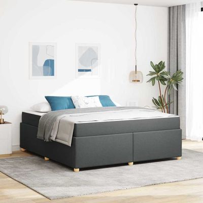 vidaXL Rám postele s matracmi Tmavo šedá 180 x 200 cm látka