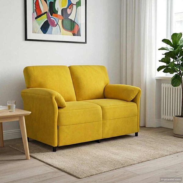 vidaXL 2-miestna pohovka Žltá 138 x 83 x 95 cm Zamat