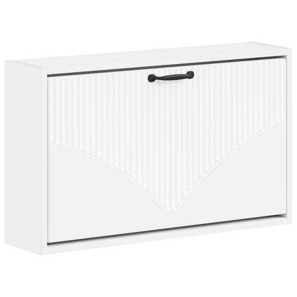 vidaXL Nástenný botník HOORN 71 x 17 x 43 cm Kompozitné drevo Biela