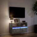 vidaXL TV nástenná skrinka s LED svetlami betónovo sivá 80x31x45 cm