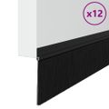 vidaXL Samolepiace tesnenia dverí s kefou 12 ks Čierna 100 cm