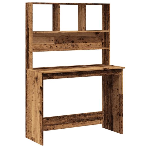 vidaXL Stolík s policami staré drevo 102x45x148 cm kompozitné drevo