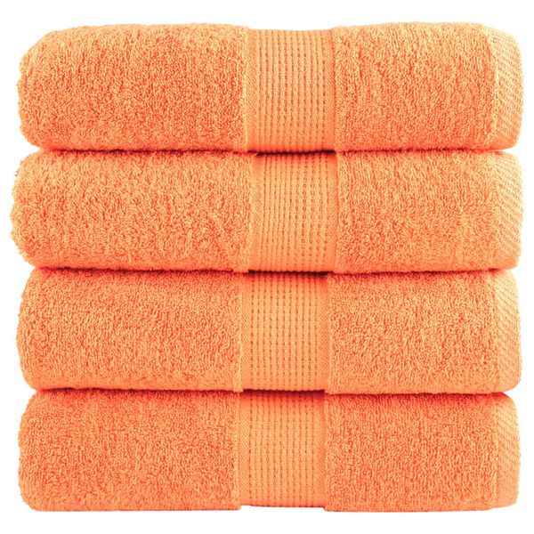 vidaXL Prémiové umývacie utierky SOLUND 4 ks oranžové 30x30 cm 600 g/m²