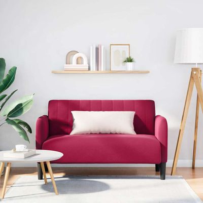 vidaXL Dvojpohovka, vínovo červená 109 cm, zamat