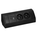 ORNO OR-GM-9039/B Rohová zásuvka s USB
