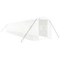 vidaXL Fóliovník s oceľovým rámom biely 24 m² 12x2x2 m