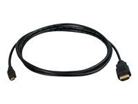 1080p – samec/samec – Kábel HDMI s ethernetom – 19-pinový micro HDMI typ D s kolíkmi (samec) na HDMI s kolíkmi (samec) – 3,05 m – tienený – čierna