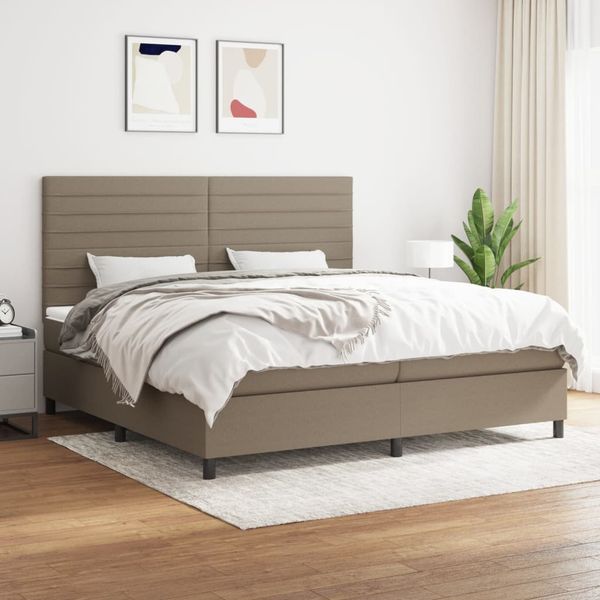 vidaXL Boxspring posteľ s matracom sivohnedý 200x200 cm látka