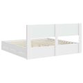 vidaXL Posteľový rám s úložným priestorom a čelom Biela 200 x 200 cm