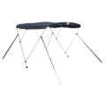 vidaXL Strieška Bimini s 3 oblúkmi a sieť. stenami 183x(154-167)x137cm