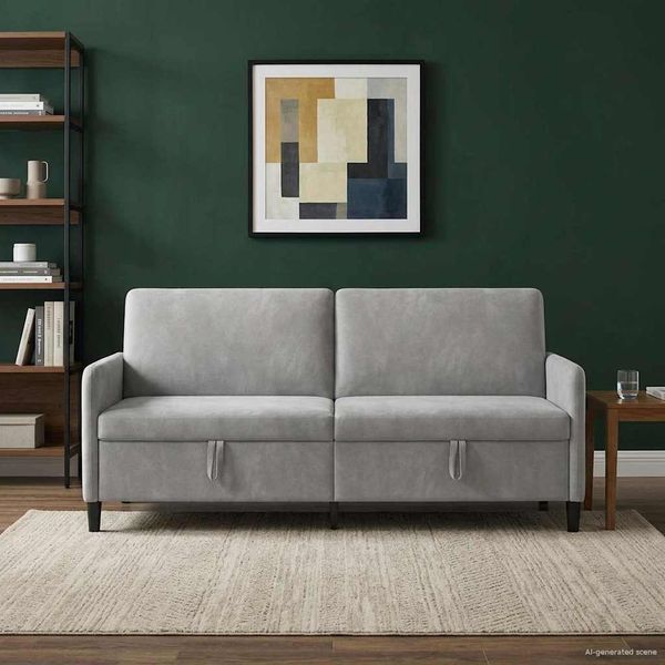 vidaXL Sofa s úložným priestorom Svetlosivá 192 x 78 x 87 cm Polyester