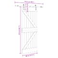 vidaXL Posuvné dvere NARVIK Prírodná a čierna 80 x 210 cm (152,5 cm)