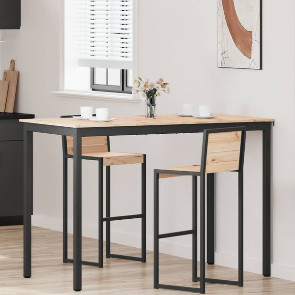vidaXL Barový stôl Prírodná 150 x 80 x 105 cm Masívne borovicové drevo