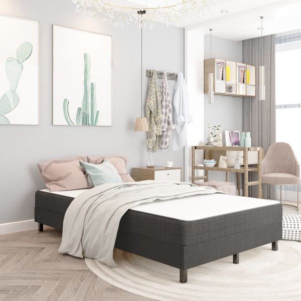 vidaXL Posteľ boxspring tmavošedá látková 120x200 cm