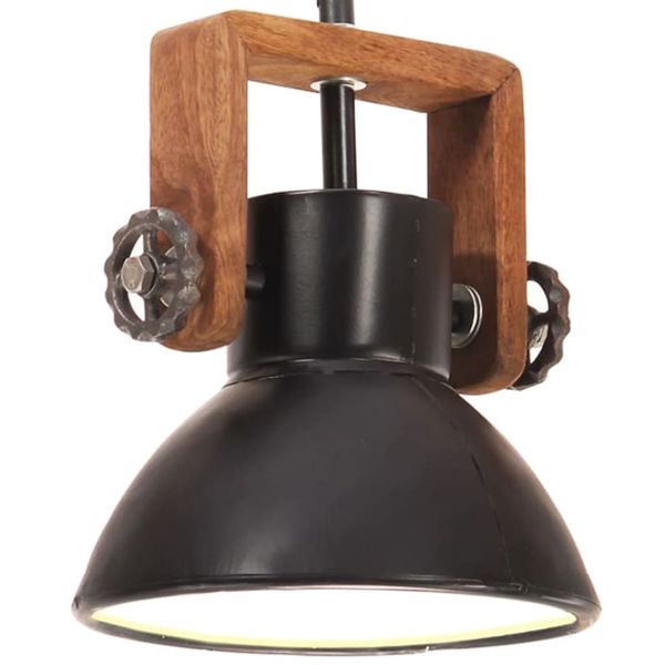 vidaXL Industriálna závesná lampa 25 W, čierna, okrúhla 19 cm E27