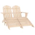 vidaXL 2-miestna záhradná stolička a taburetka Adirondack jedľa
