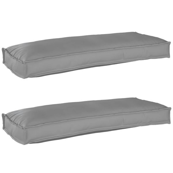vidaXL Sada vankúšov na palete 2 pcs Sivá 100 x 40 x 8 cm