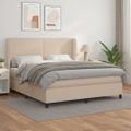 vidaXL Boxspring posteľ s matracom kapučínová 180x200 cm umelá koža