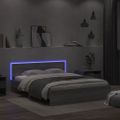 vidaXL Posteľný rám s čelom a LED sivý sonoma 150x200 cm