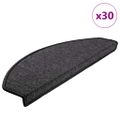 vidaXL Schodové rohože 30 ks 65x24x4 cm antracitové polkruhové veľké