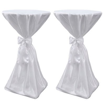 Biely návlek na stôl so stuhou, 60 cm, 2 ks