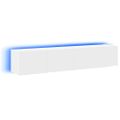 vidaXL TV nástenné skrinky s LED svetlami 2 ks biele 80x35x31 cm