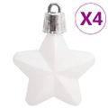 vidaXL 111-dielna sada vianočných ozdôb bielo-sivá polystyrén