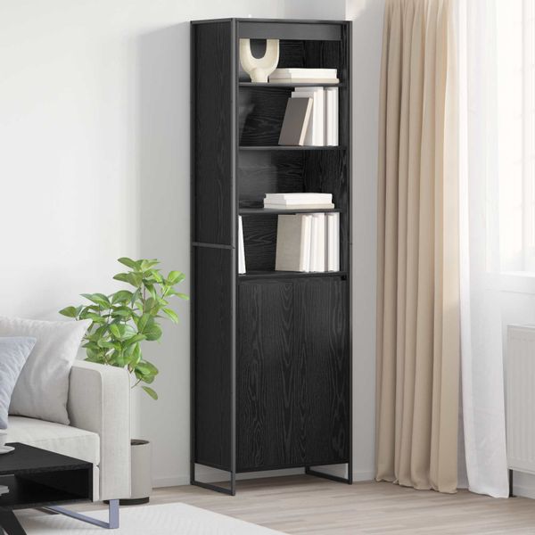 vidaXL Vysoké skrinky Čierny dub 60 x 36 x 200 cm Kompozitné drevo