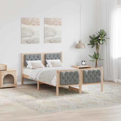vidaXL Rám postele Svetlosivá 120 x 200 cm Masívne borovicové drevo