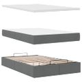 vidaXL Osmanská posteľ s matracom Tmavosivá 120x200 cm Zamat