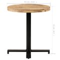 vidaXL Bistro stolík okrúhly Ø70x75 cm surové mangovníkové drevo