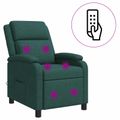vidaXL Masážne relaxačné kreslo Tmavozelená Látka