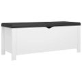 vidaXL Úložný box s vankúšom biely 105x40x45 cm kompozitné drevo