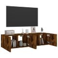 vidaXL TV nástenné skrinky s LED svetlami 2 ks dymový dub 60x35x31 cm