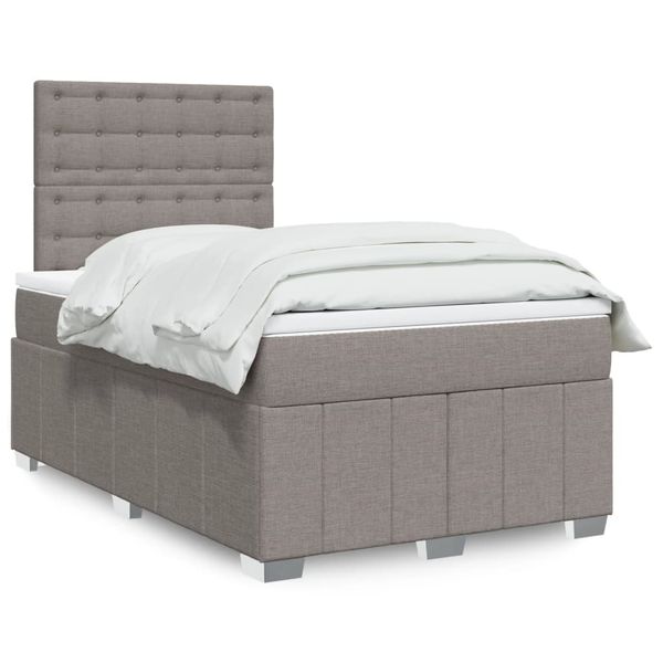 vidaXL Boxspring posteľ s matracom sivohnedá 120x190 cm látka