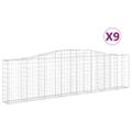 vidaXL Oblúkové gabiónové koše 9ks 400x30x100/120cm pozinkované železo