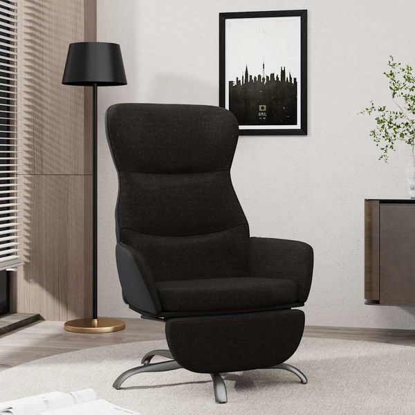 vidaXL Relaxačné kreslo s podnožkou čierne látka
