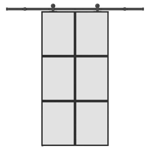 vidaXL Posuvné dvere s kovaním tvrdené sklo a hliník úzke 102,5x205 cm