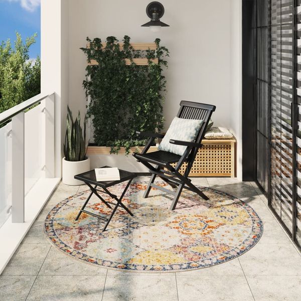 vidaXL Koberec ARBIZU, do interiéru aj exteriéru, vintage Ø200 cm