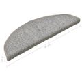 vidaXL Schodové rohože 15 ks 56x17x3 cm svetlosivé polkruhové
