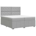 vidaXL Posteľ boxspring s matracom Svetlosivá 200 x 200 cm Látka