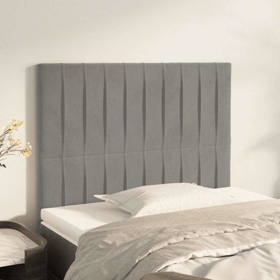 vidaXL Čelo postele svetlosivé 80x5x118/128 cm zamatové