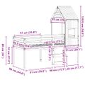 vidaXL Vysoká posteľ so strechou voskovo hnedá 90x190cm borovic. masív