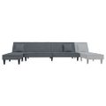 vidaXL Pohovka v tvare L tmavosivá 255x140x70 cm zamat