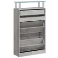 vidaXL Botník betónovo sivý 63x24x104 cm spracované drevo