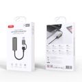 XO adaptér HUB HUB018 2v1 USB-USB-C - RJ45 sivý