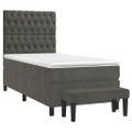 vidaXL Posteľný rám boxspring s matracom tmavosivý 90x200 cm zamat